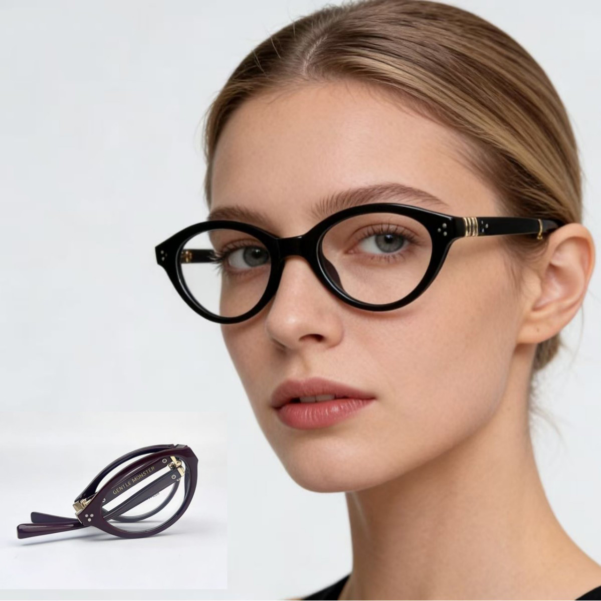 Lunettes de myopie photochromiques pliables à monture ovale pour femmes, portables, ultralégères, anti-lumière bleue, à changement de couleur, pour la vue de près