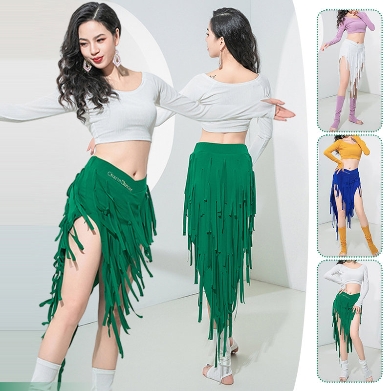 Robe triangulaire de danse du ventre pour femmes, écharpe de hanche, jupe à franges à pampilles, costume de séparés euse financière, longs glands sexy, ceinture ronde
