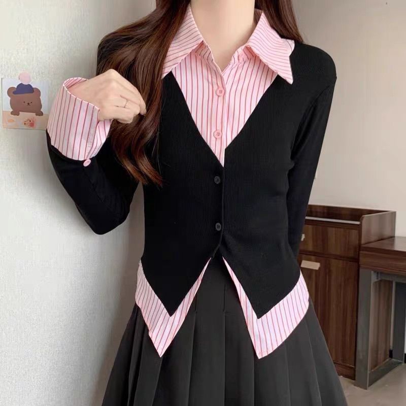 Chemises et chemisiers rayés pour femmes, vêtements de base, modernes, longs, pour jeunes, mignons et élégants, esthétique, grande taille, nouvelle collection 2025