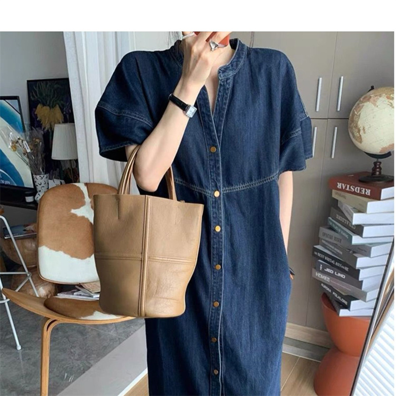Robes en jean vintage pour femmes, été 2026, robe décontractée en jean fine, taille ample, vêtements féminins, robe KE6062