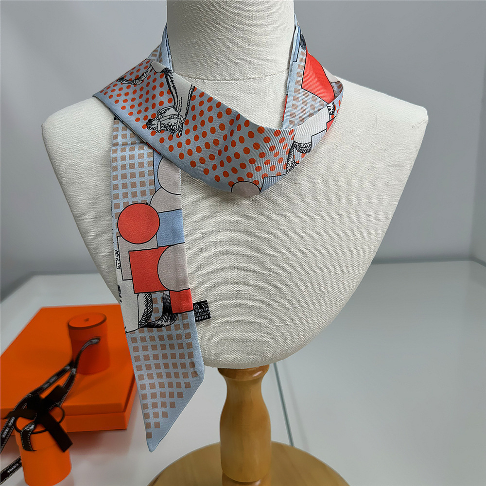 5*90 cm nouvelle selle foulard en soie sergé bandeau en soie mode écharpe attaché sac ruban Streamer vente en gros bandeau décoration
