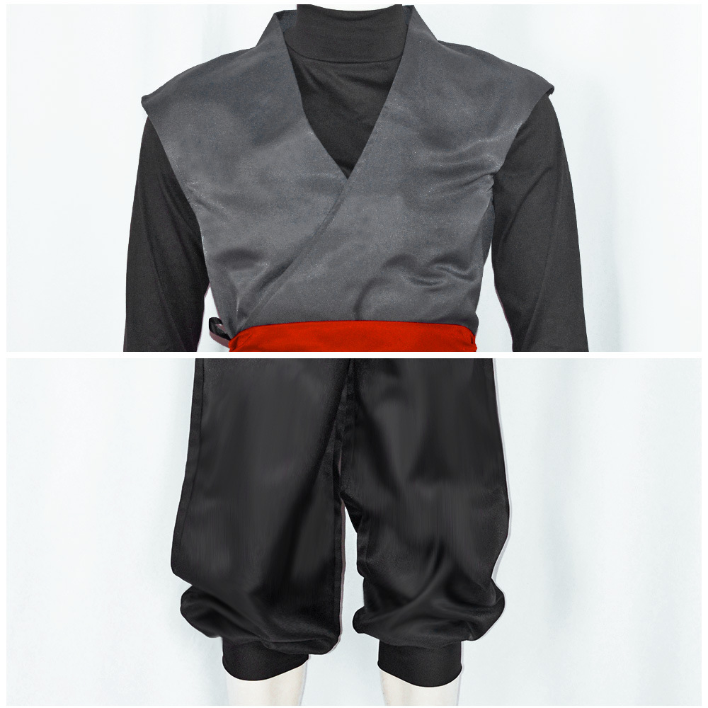 Costume de Cosplay noir pour hommes, Costume de Kung Fu Anime, uniforme d'halloween, ensemble complet