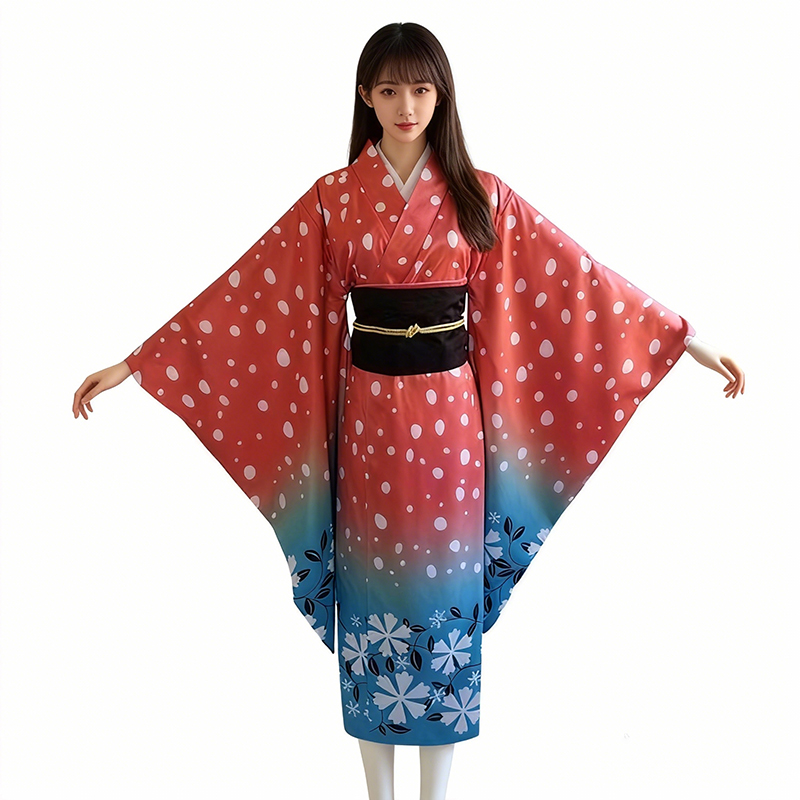 Kimono japonais pour femmes, Costumes de Cosplay Anime Koyuki, uniforme rouge Akaza Koyuki, Costume de Cosplay, robe de noël pour femmes