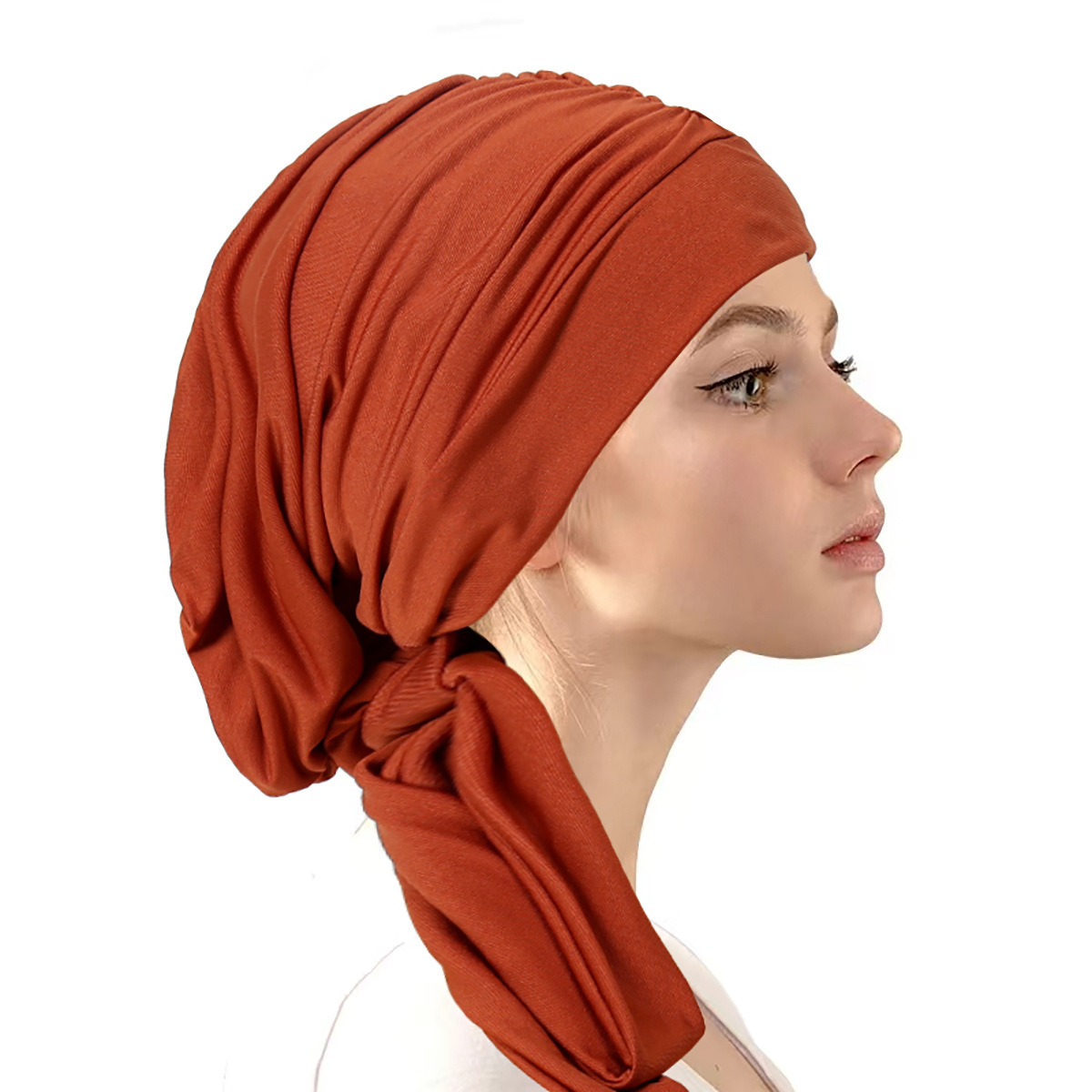 Hijab en cristal de chanvre froissé pour femmes, bonnet turban musulman pour dames, longue queue, foulard à tête ronde, chapeaux indiens, document solide