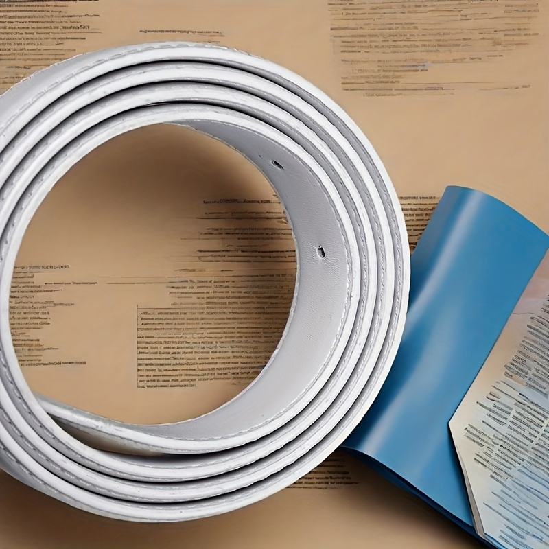 Ceinture de golf pour homme blanche/bleue, ceinture décontractée à boucle carrée embossée