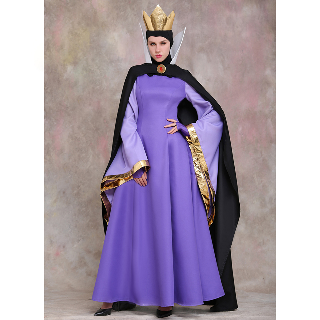 Costume de Cosplay reine maléfique, robe de spectacle dramatique pour adulte, belle-mère reine, jeu de rôle, tenues de carnaval d'halloween