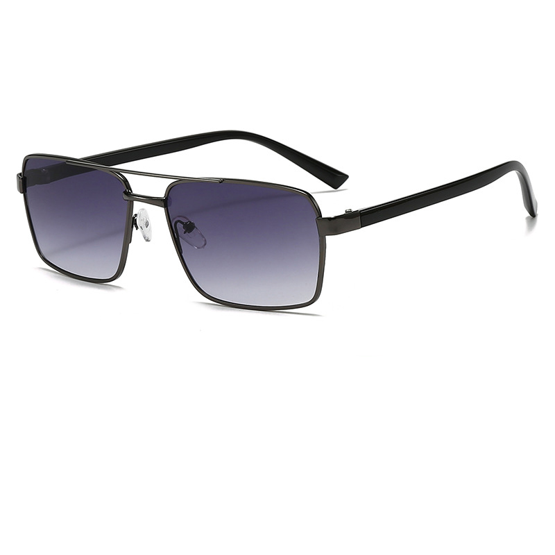 Lunettes de soleil carrées à double pont pour femmes et hommes, style rectangulaire, décontractées, pour affaires, de marque, design vintage