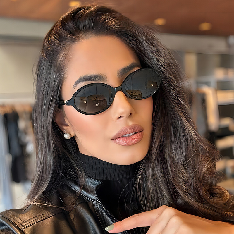 Lunettes de soleil ovales anti-lumière bleue pour femmes et hommes, lunettes rétro pour femmes, petite monture, marque de luxe, tendance