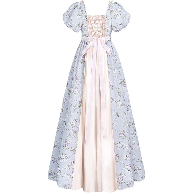 Robe de bal élégante de style médiéval victorien pour femme, taille haute, pour fête du thé, spectacle sur scène, costume d'Halloween ou de carnaval