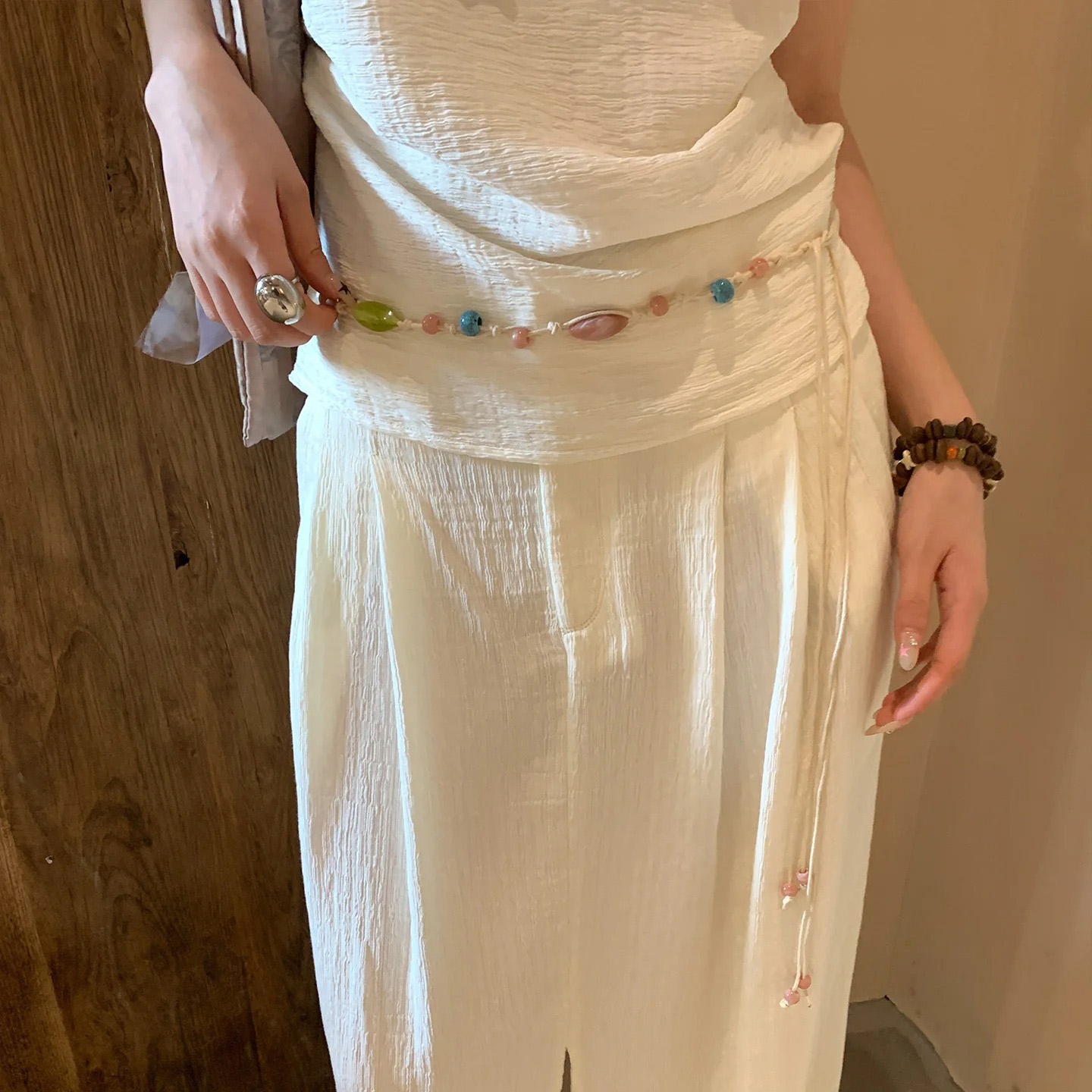 Chaîne de taille bohème pour femmes, perles colorées, ceinture de vacances, robe ethnique, chaîne de taille douce, accessoires de Style péplum
