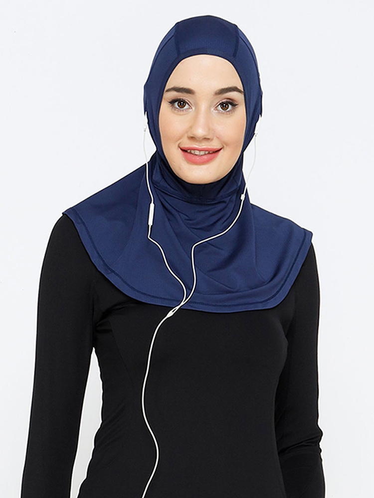 Foulard instantané musulman pour femme, foulard qui peut être porté avec des écouteurs, respirant, confortable, sportif ﻿
