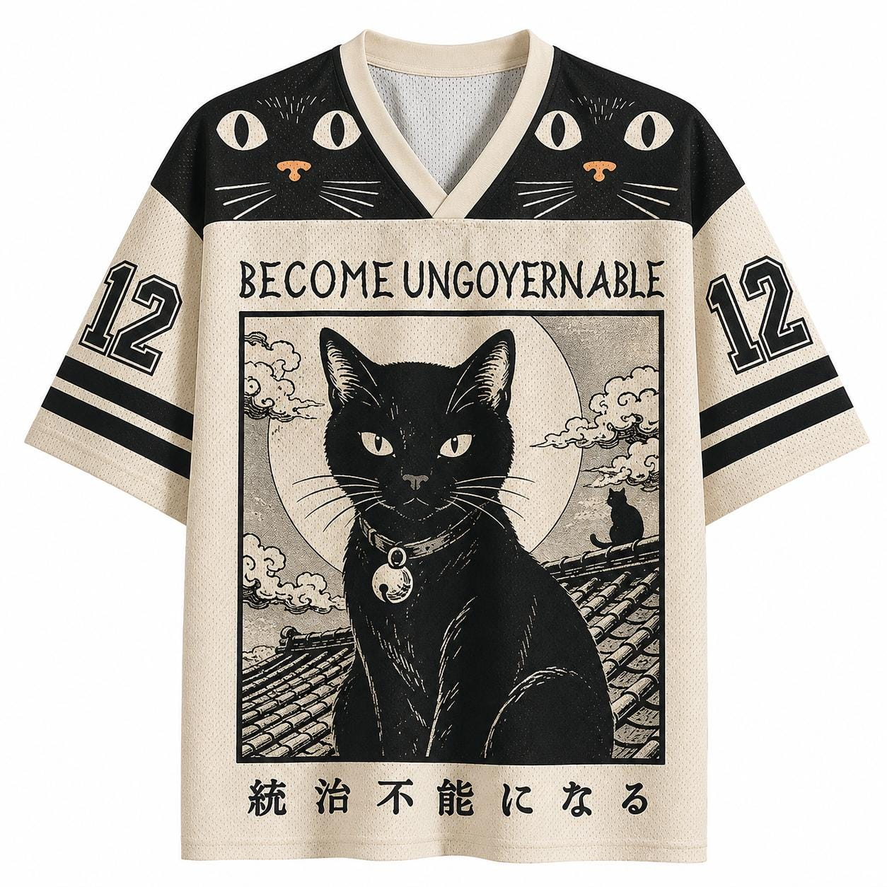 Nouvelle collection été 2026 : T-shirt ample à col en V imprimé 3D motif kimono rétro et chat, idéal pour les loisirs et le sport en extérieur, grande taille