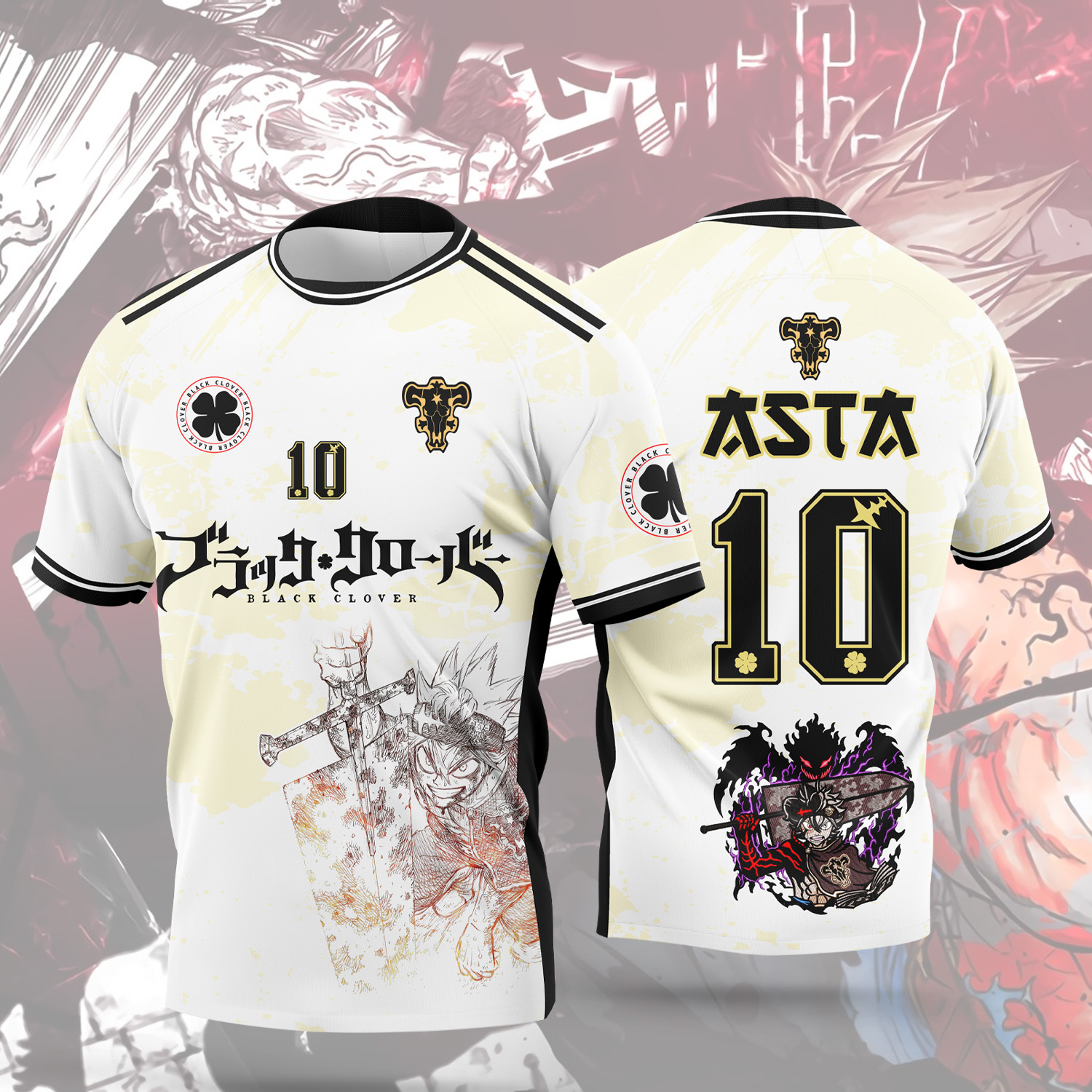 Nouveauté 2026 : Maillot Anime Black Clover - T-shirt de sport décontracté pour hommes et femmes pour les amateurs de manga