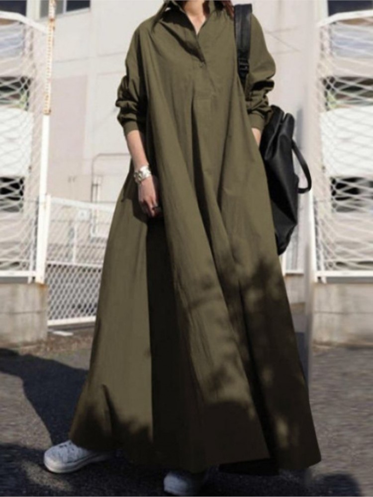 Robe ample décontractée pour femmes, mode solide, manches longues, pull, robes de vacances, bureau, vêtements de printemps