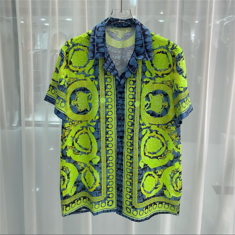 Chemise homme de luxe à manches courtes boutonné Royal hauts pour hommes chemise haut en soie douce chemise pour hommes 2025 offre spéciale chemise royale vêtements
