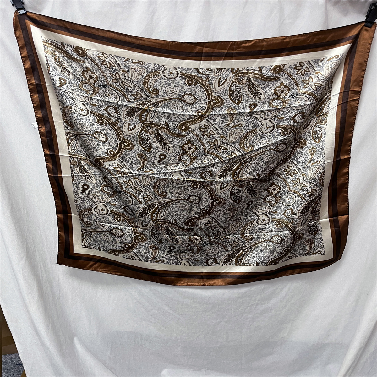 Foulards en soie pour cheveux, 90*90cm, imprimés, en satin, grands carrés, pour femmes, marque de luxe, designer, hijab, bandeau.