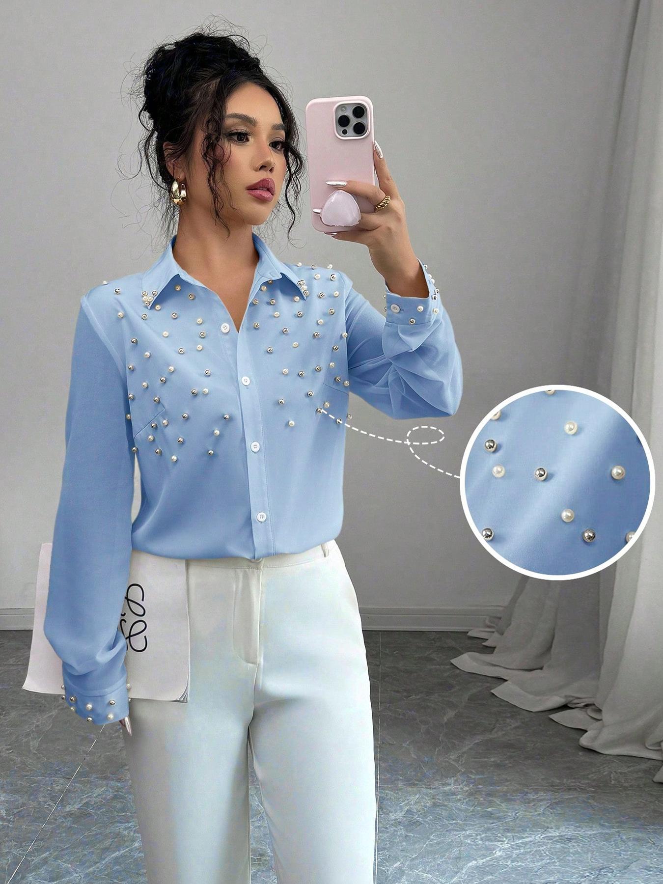 Chemise à manches longues pour femme, tenue quotidienne élégante et confortable, parfaite pour les paramètres décontractés et de bureau