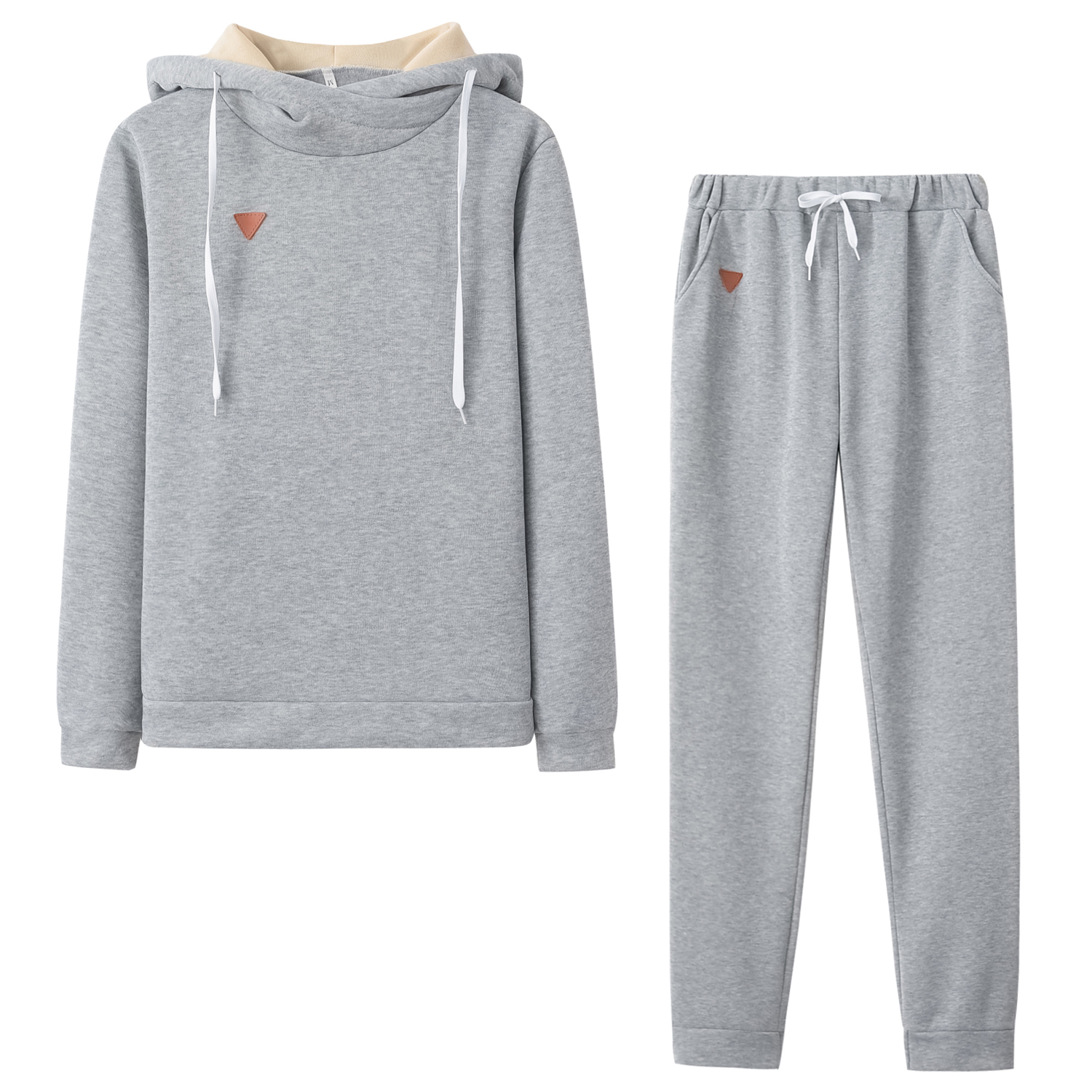 Automne et hiver Europe et états-unis vêtements pour femmes Style polaire mode joints en cuir chapeau à manches longues Sport décontracté