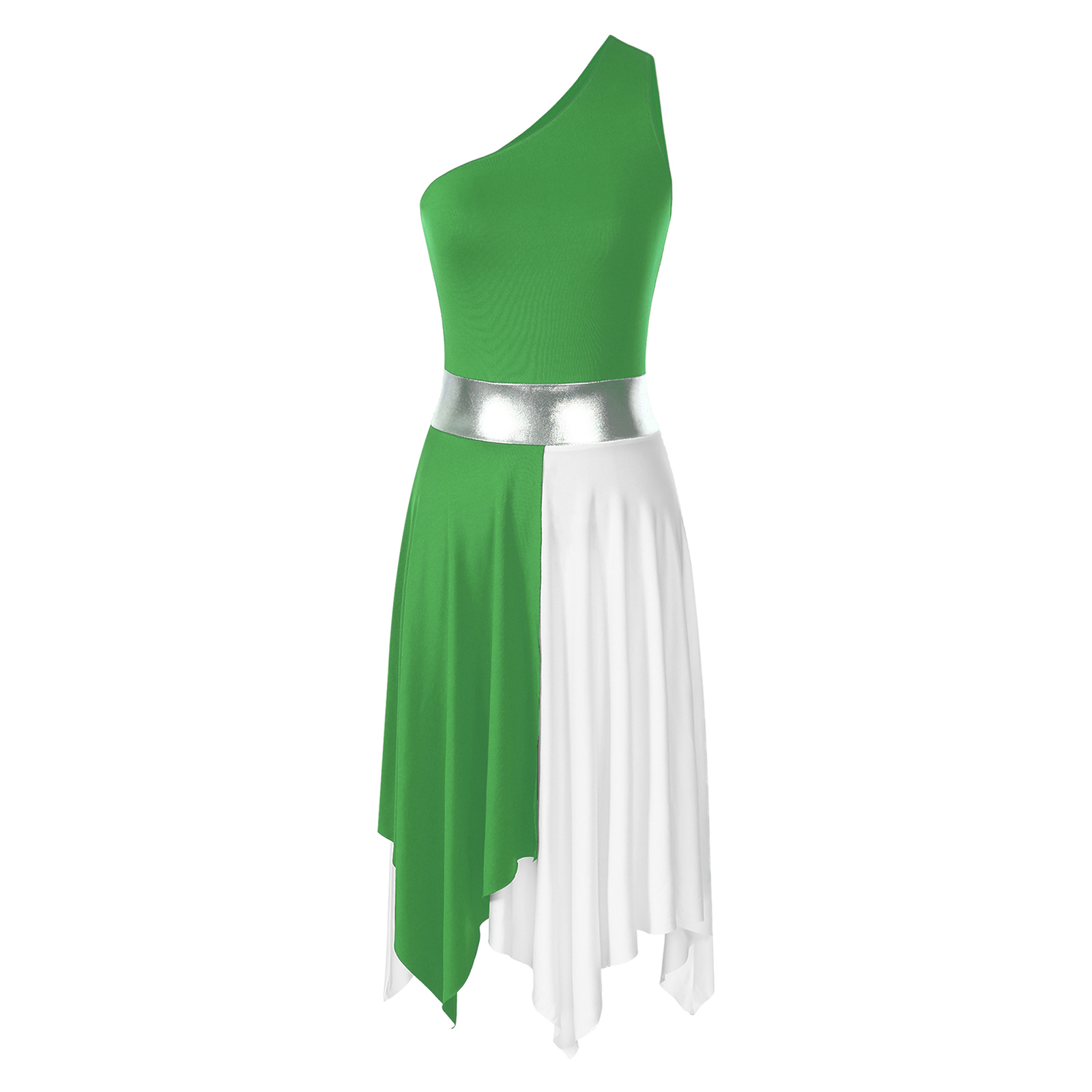 Robe de danse lyrique de Ballet pour femmes, asymétrique épaule dénudée, Patchwork, esprit liturgique, louange, chorale, robes de culte d'église, vêtements de danse