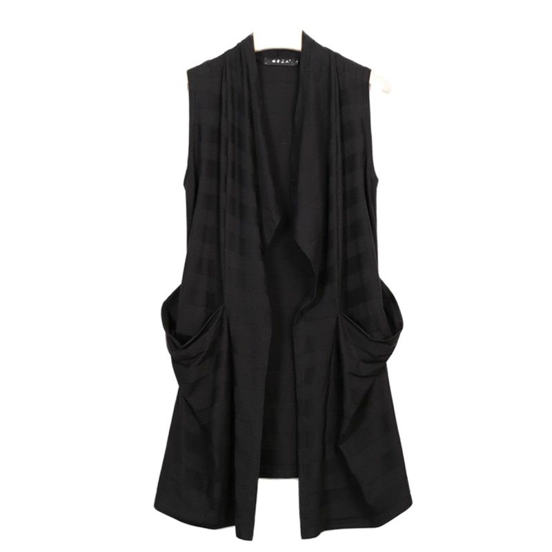 Veste longue sans manches style gothique pour homme, manteau style Hip Hop décontracté, mode coréenne, Vintage, Cardigan, 2023