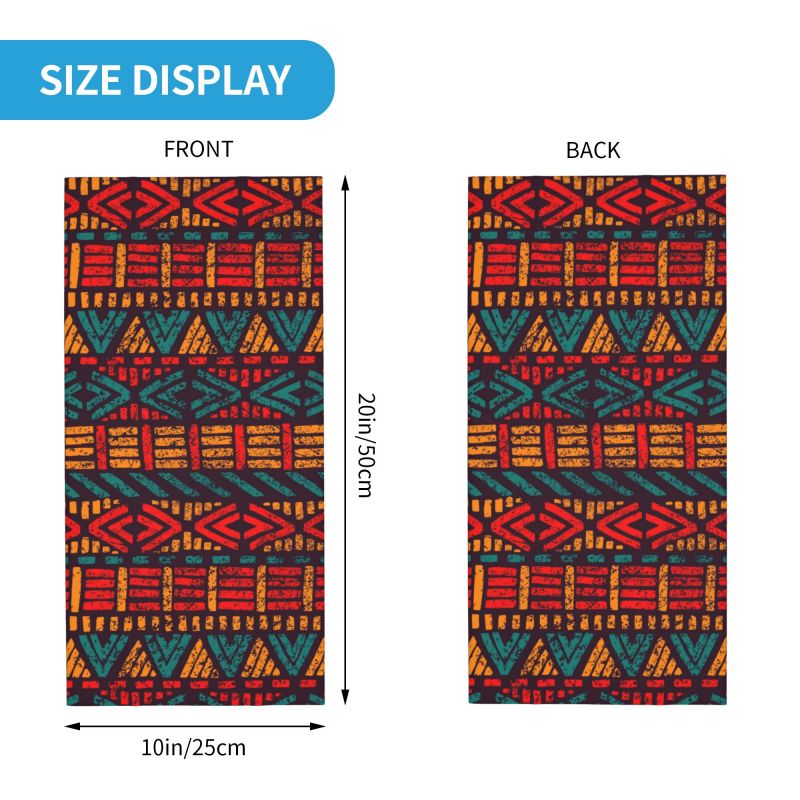 Bandana africain Bogolan, cache-cou d'hiver pour homme et femme, écharpe coupe-vent pour le ski, art tribal ethnique africain, cache-cou, bandeau