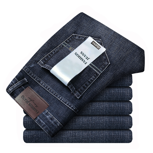 Nouveau Jean Classique Droit Extensible Bleu Noir 2026 pour Homme – Pantalon en Denim Décontracté pour le Travail – Vêtements de Marque Masculins