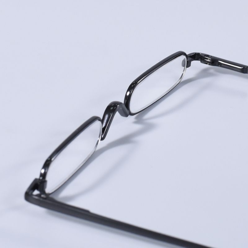 Lunettes de lecture élégantes à monture noire, monture en métal ultra-fine, lunettes de lecture portables pour hommes et femmes, mini-lunettes de lecture pour presbytie
