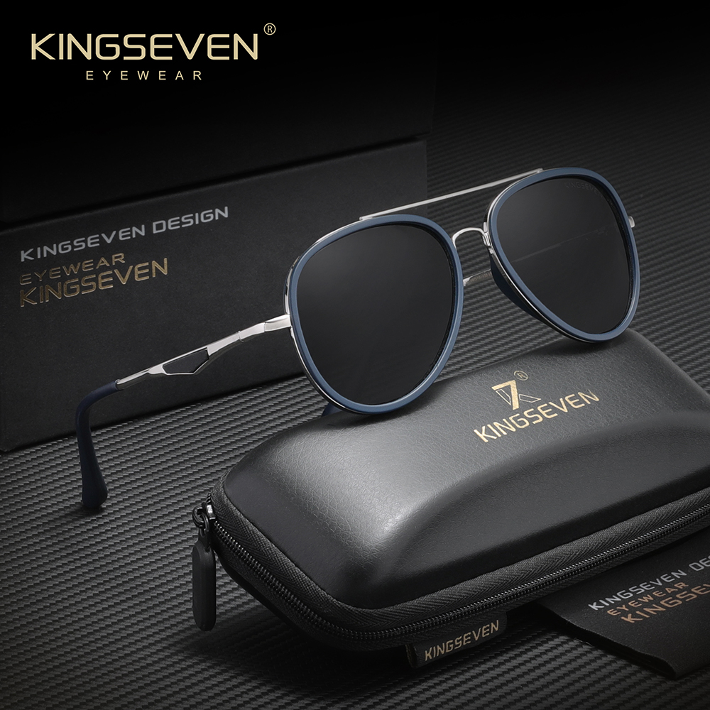 Lunettes de soleil polarisées classiques pour hommes de la marque KINGSEVEN, lunettes de soleil pilote UV400, lunettes de conduite pour femmes
