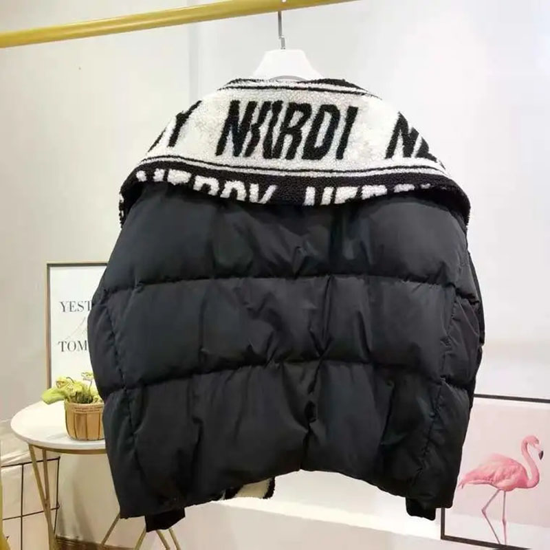 Manteau Grande Taille Femme 2026 Automne Hiver Nouveauté Veste Rétro Coréenne Vêtements Femme Blouson Coton Effet Deux Pièces