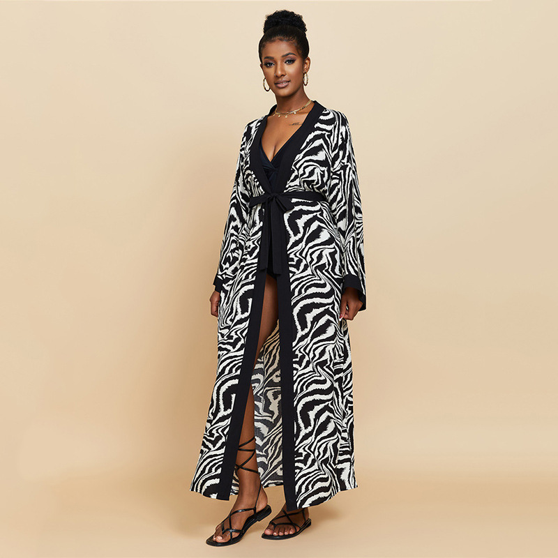 Robe de plage pour femme 2026, cache-maillot à manches, kaftan, tunique de plage, paréos long, cache-maillot pour bikinis, robe d'été, tenue de plage