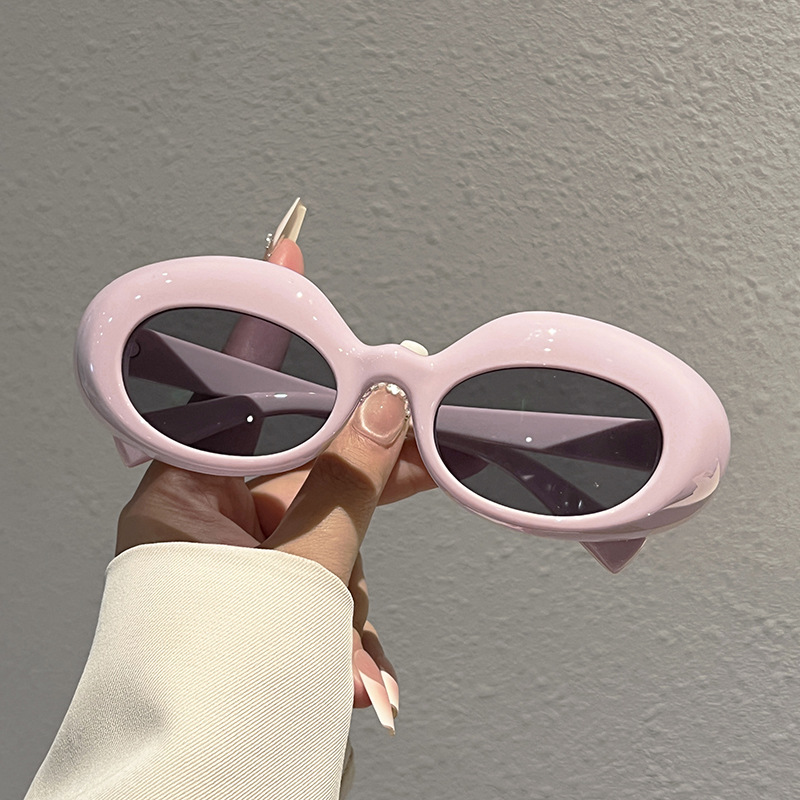 Nouvelles Lunettes de Soleil Ovales Haut de Gamme pour Femmes, Style Hip-Hop, Photographie Urbaine, Rétro, Tendance, Polyvalentes, Protection Solaire