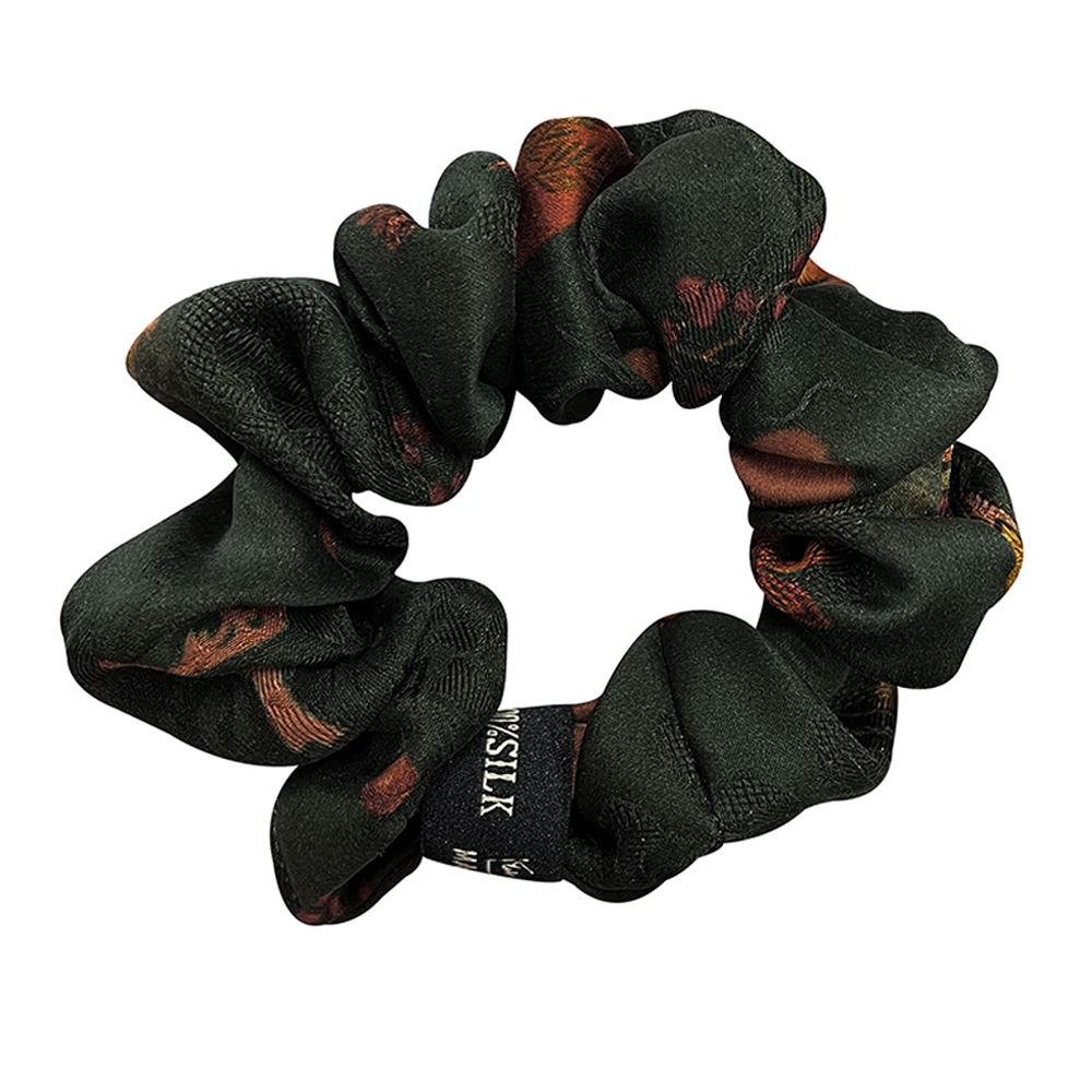 Chouchous en soie de mûrier Pure 100% Gambiered Canton gaze tissu de soie bandes de caoutchouc attaches de cheveux accessoires élastiques 26 Momme 3.5CM