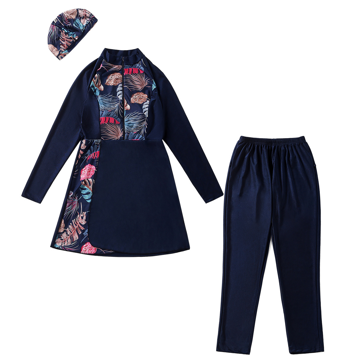 Maillot de bain musulman modeste Hijab maillot de bain femmes à manches longues maillot de bain islamique couverture Ups Burkini Hijabs pour femme bain