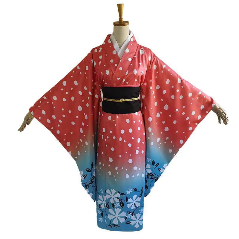 Kimono japonais pour femmes, Costumes de Cosplay Anime Koyuki, uniforme rouge Akaza Koyuki, Costume de Cosplay, robe de noël pour femmes