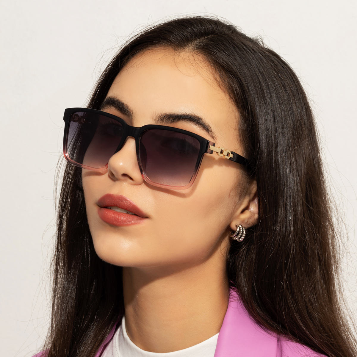 Mode femmes lunettes de soleil Style carré lunettes de soleil accessoires dégradé lentille Anti-UV400 marque de luxe Oculus lunettes femme