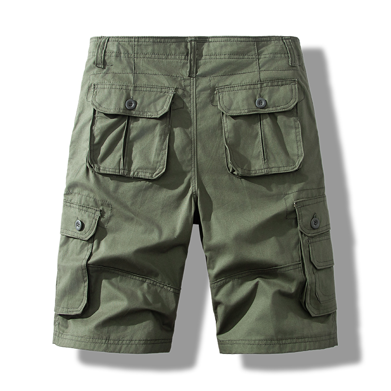 Short de sport pour hommes, Cargo, grande taille, Bermuda, demi-pantalon, en coton, ample, droit, pour course à pied, Gym