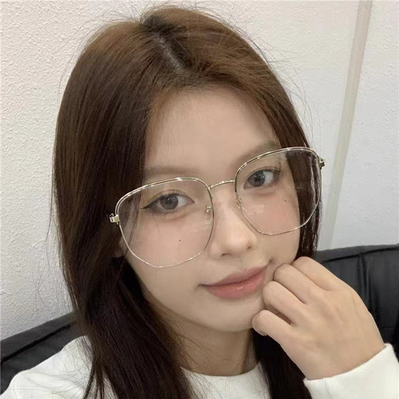 Lunettes à la mode pour hommes et femmes, ultralégères, surdimensionnées, monture carrée en métal, Anti lumière bleue, lentille transparente, lunettes optiques