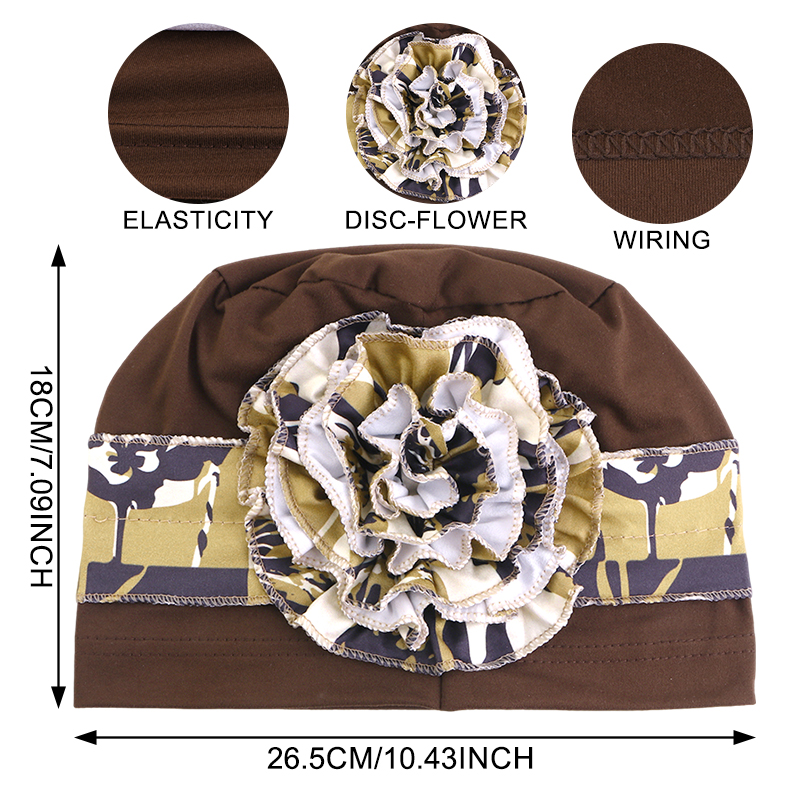 Chapeau Turban Élégant et Respirant à Motifs Floraux pour Femmes Musulmanes, Bonnets Hijab Élastiques, Foulard de Tête, Bonnet Chimio pour le Cancer