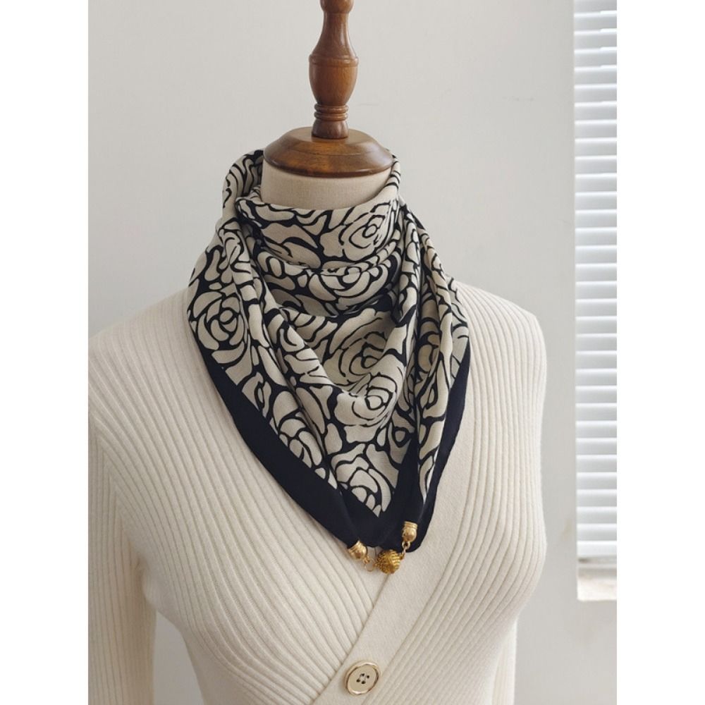 Écharpe de luxe 68×68cm pour femme, foulard en coton doux à motif imprimé, respirant, pour les travailleurs