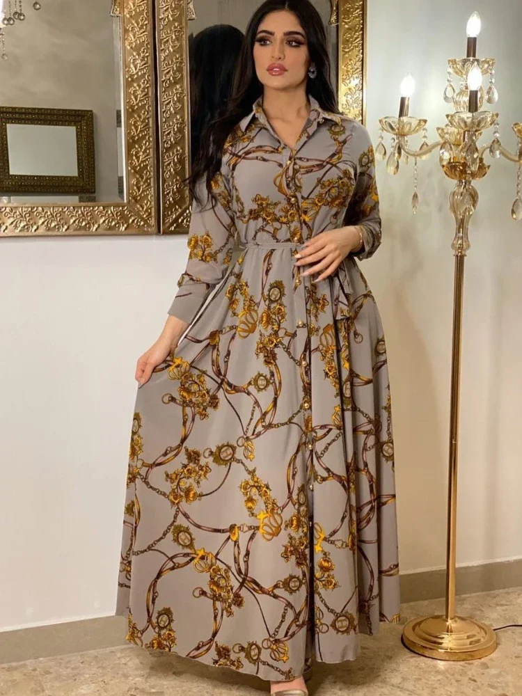 Robe Abaya musulmane pour femmes, chemise imprimée Ramadan, robes d'automne Turquie islamique, robe éducative élégante Inde marocaine, caftan arabe 2025