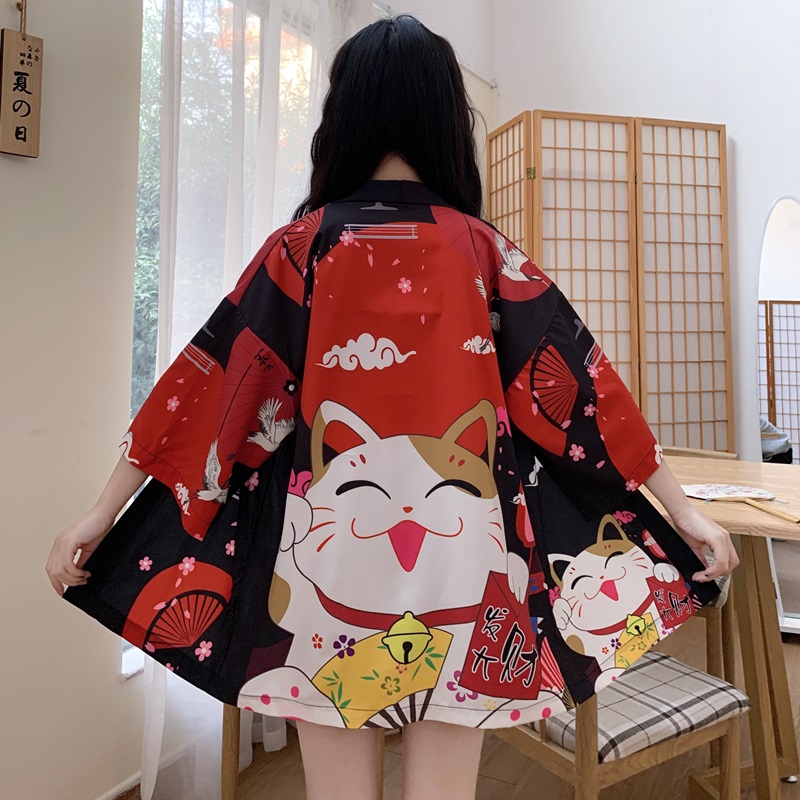 Kimono japonais pour femmes, cardigan de plage, kimono japonais, cosplay traditionnel yukata, obi haori, vêtements japonais, V1864, 2020