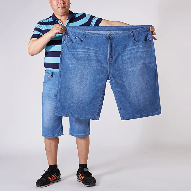 Short en Denim bleu pour homme, demi-pantalon taille haute, grande taille 44 46 48 52 56