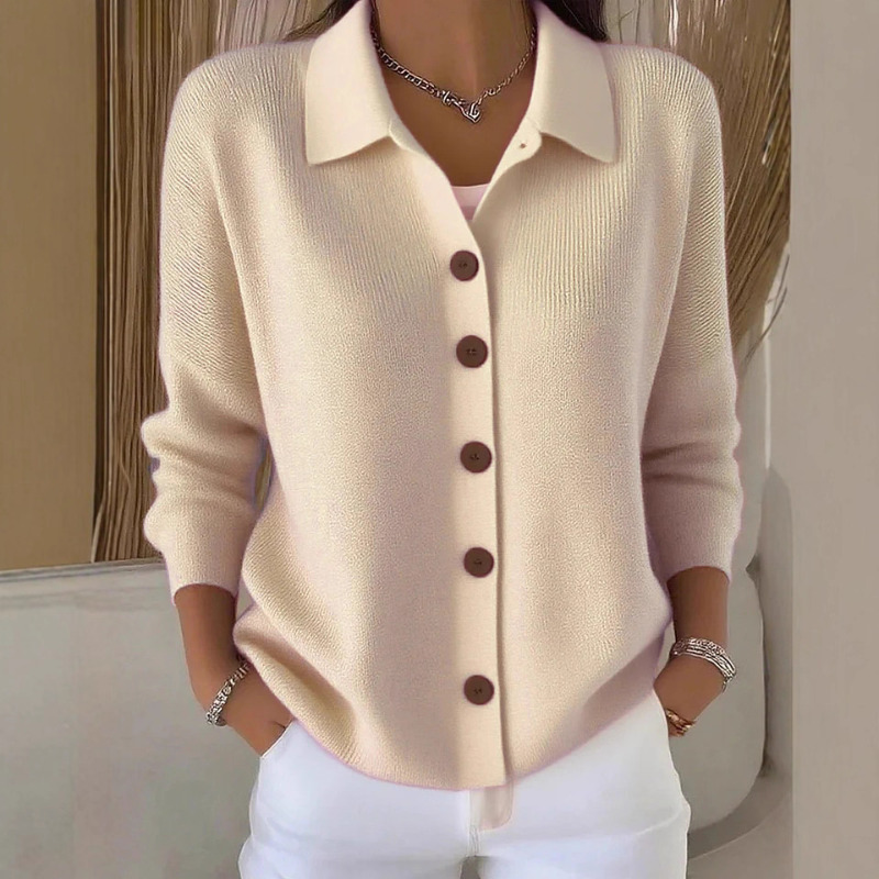 Tendances 2026 : Cardigan en tricot pour femme, manches longues, col polo, boutonné, décontracté, ample, style Y2k