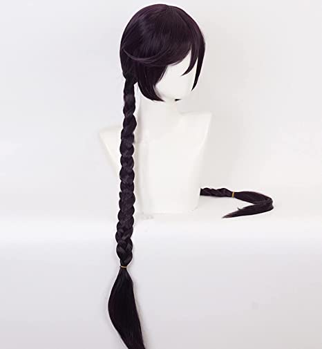 Perruque tressée noire, violette et marron Danganronpa Toko Fukawa pour cosplay, perruque longue résistante à la chaleur pour fête, Dangan Ronpa