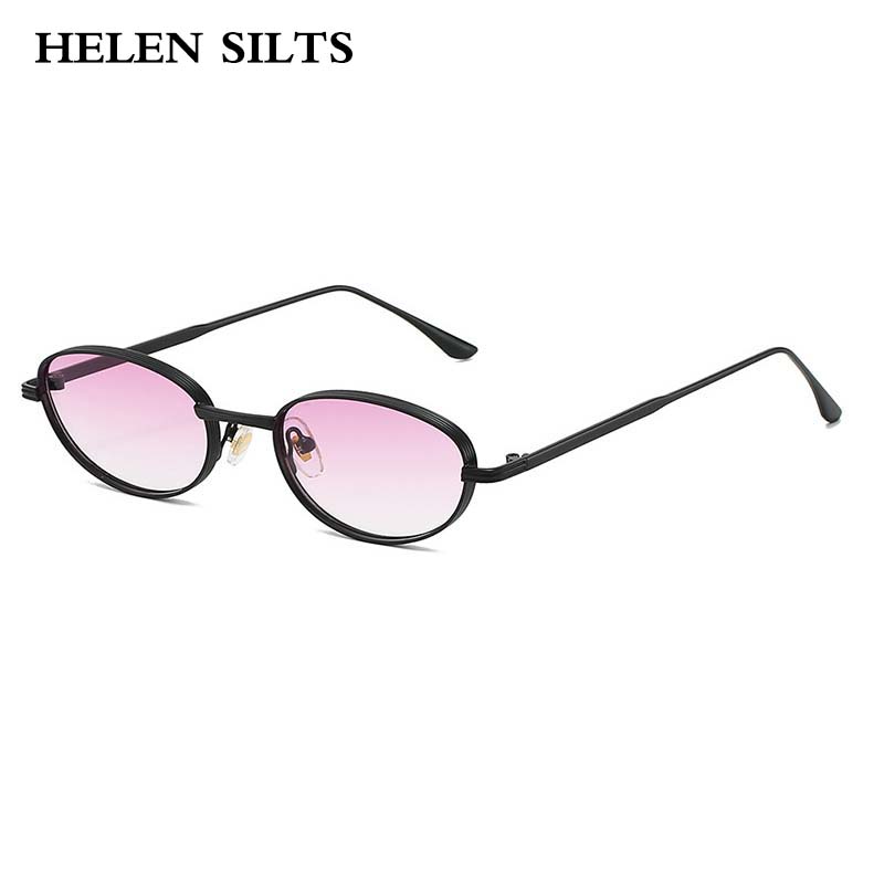 Lunettes de soleil ovales en métal pour femmes, nouvelle marque de luxe de styliste, Vintage Punk populaire, Steampunk Hip Hop, nuances UV400, 2025