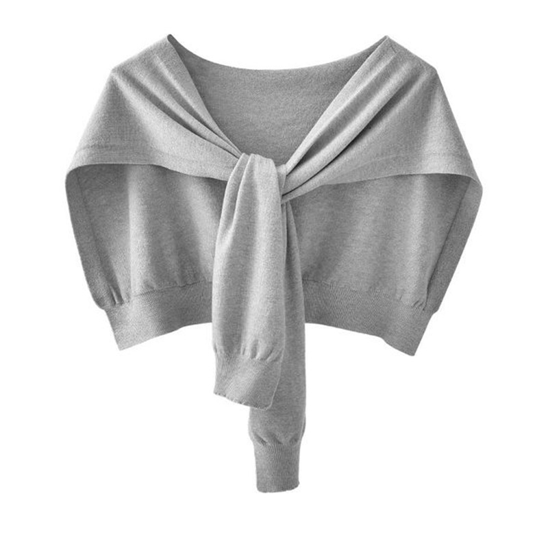 Écharpe de protection du cou pour femme coréenne, faux col, châle tricoté chaud en cachemire, chemisier en laine d'hiver, épaules, Cape nouée, Q36