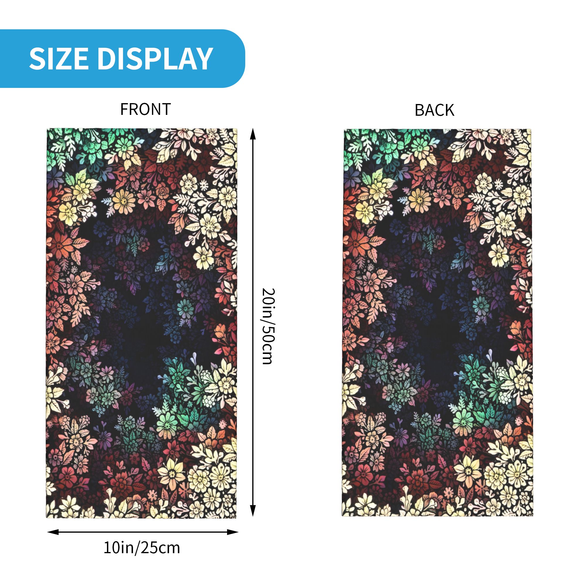 Cache-cou Bandana à fleurs personnalisé, pour randonnée, Camping, femmes et hommes, écharpe enveloppante, à la mode, impression numérique, bandeau plus chaud