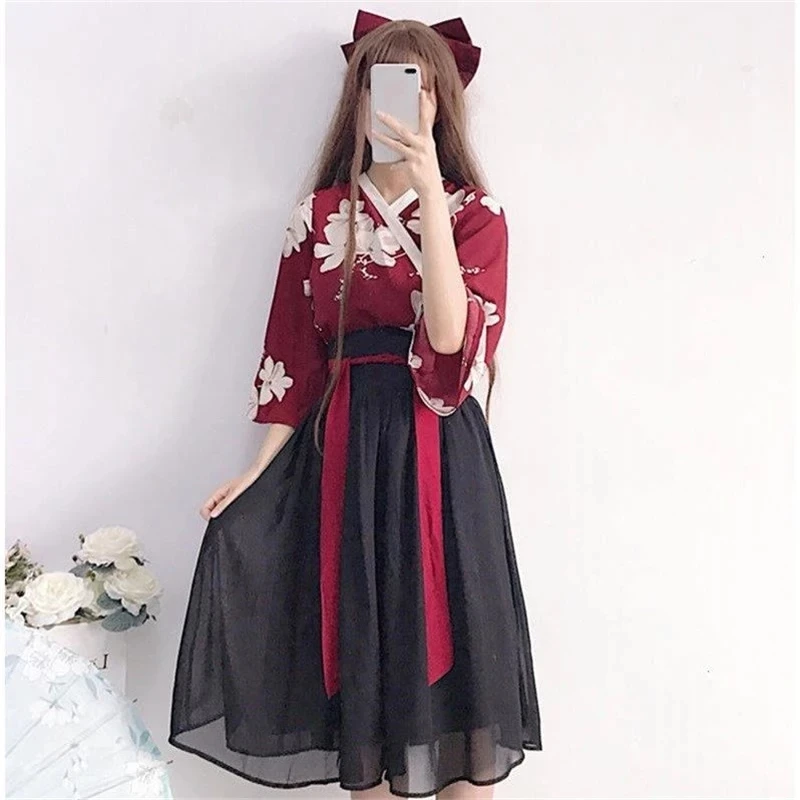 Robe kimono pour femmes et filles, style japonais rétro, vintage Haori Kawaii, robe pour fête, vêtements asiatiques, jupes, offre spéciale éducative