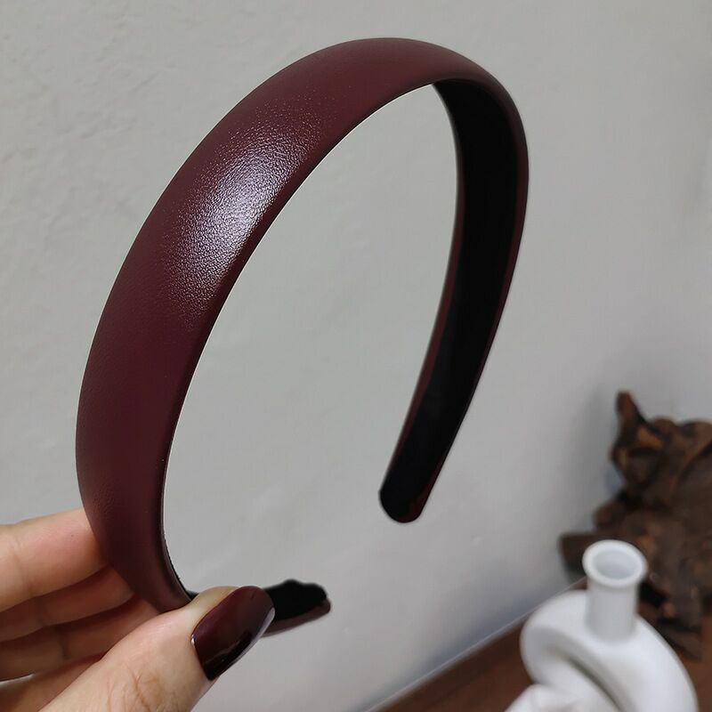 Ruoshui Vintage Pu cuir bandeau solide lunette Style coréen bandeau tête cerceau filles antidérapant Turban mode cheveux accessoires