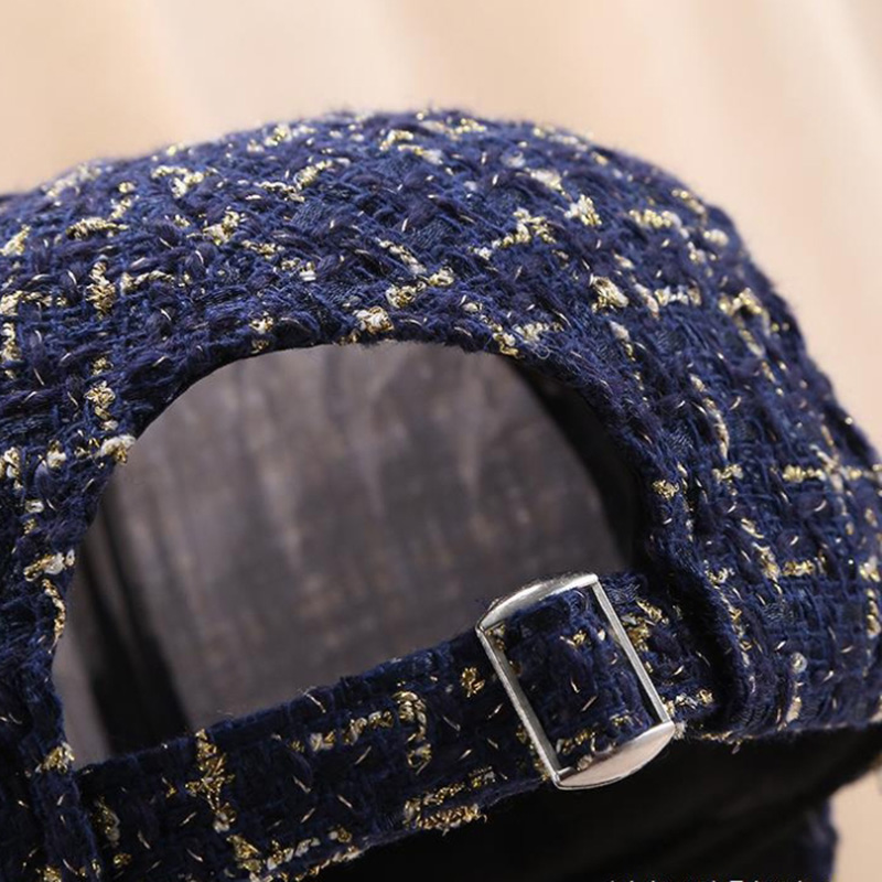 Casquette de baseball élégante pour femme avec motif à carreaux en fil doré – Respirant, protection solaire et ajustement réglable pour les sports de plein air